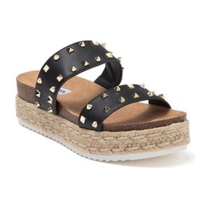 Steve Madden Black Jaime Studded Sandal Size 8